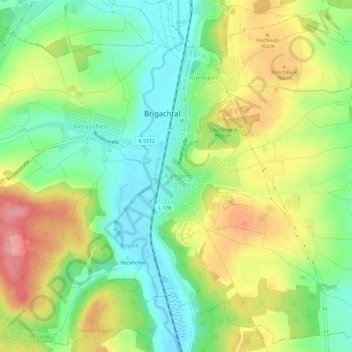 Topografische Karte Klengen, Höhe, Relief