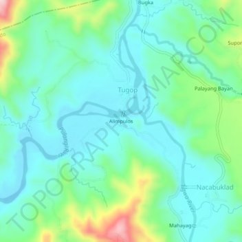 Topografische Karte Alimpulos, Höhe, Relief