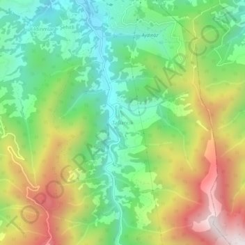 Topografische Karte Taflancık, Höhe, Relief