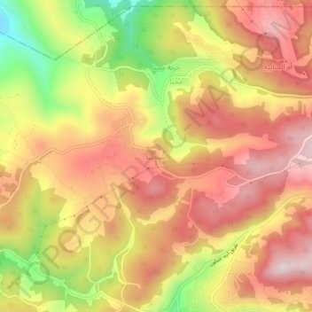 Topografische Karte اشتفينا, Höhe, Relief