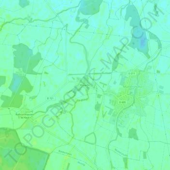 Topografische Karte Ehnwihr, Höhe, Relief