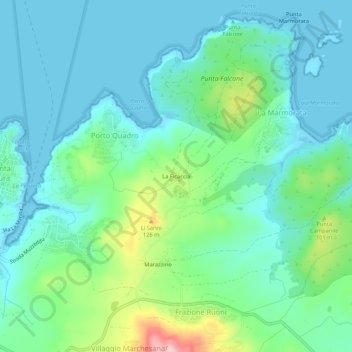 Topografische Karte La Ficaccia, Höhe, Relief