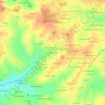 Topografische Karte La Louettière, Höhe, Relief