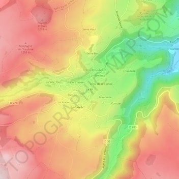 Topografische Karte Le Rif, Höhe, Relief