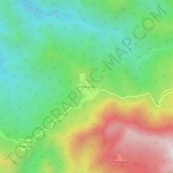 Topografische Karte Purana Leikul, Höhe, Relief