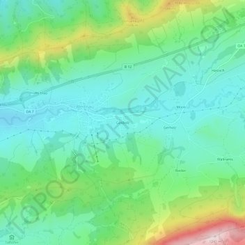 Topografische Karte Gosbolz, Höhe, Relief
