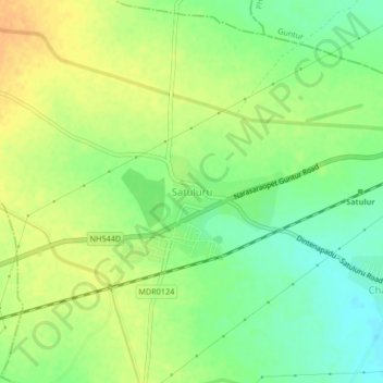 Topografische Karte Satuluru, Höhe, Relief