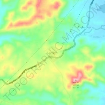 Topografische Karte Langon, Höhe, Relief