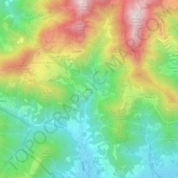 Topografische Karte Burro, Höhe, Relief