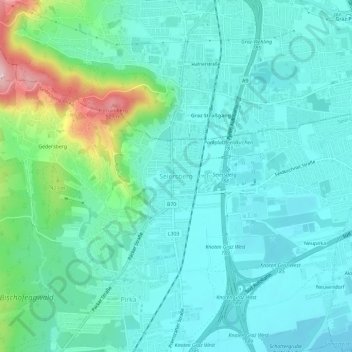 Topografische Karte Seiersberg, Höhe, Relief