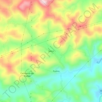 Topografische Karte Gatos, Höhe, Relief