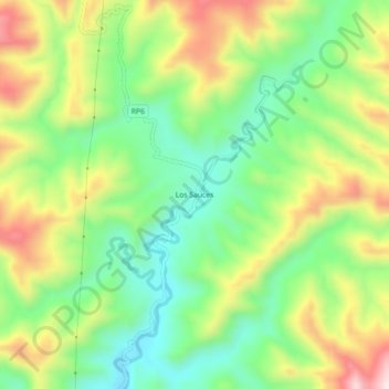Topografische Karte Los Sauces, Höhe, Relief