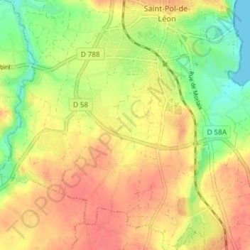 Topografische Karte Kerguelen, Höhe, Relief