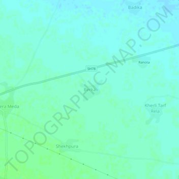 Topografische Karte Berka, Höhe, Relief