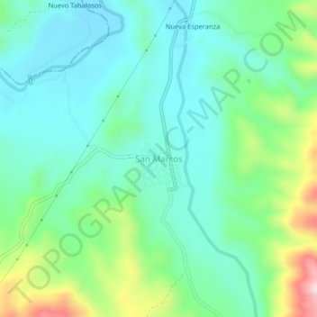Topografische Karte San Marcos, Höhe, Relief