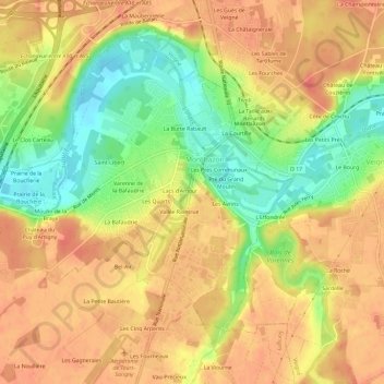 Topografische Karte La Farte, Höhe, Relief