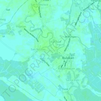 Topografische Karte Maysantol, Höhe, Relief