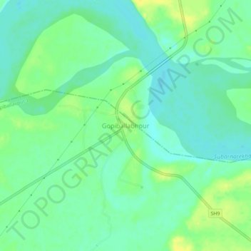 Topografische Karte Gopiballabhpur, Höhe, Relief