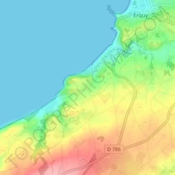 Topografische Karte Caroual, Höhe, Relief