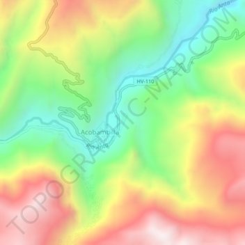 Topografische Karte Santa Rosa, Höhe, Relief