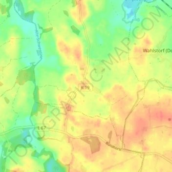 Topografische Karte Kührsdorf, Höhe, Relief