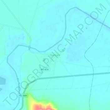 Topografische Karte Saman, Höhe, Relief