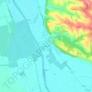 Topografische Karte La Caussade, Höhe, Relief
