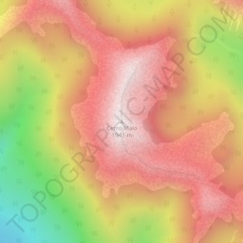 Topografische Karte Cerro Malo, Höhe, Relief