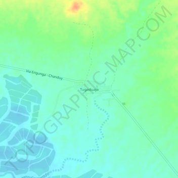 Topografische Karte Tugaduaja, Höhe, Relief