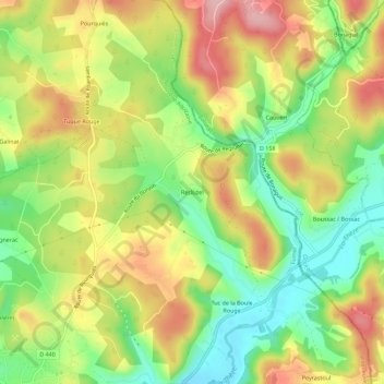 Topografische Karte Recluzel, Höhe, Relief