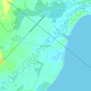 Topografische Karte Inagawan, Höhe, Relief