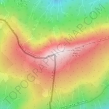 Topografische Karte Weiberberg, Höhe, Relief