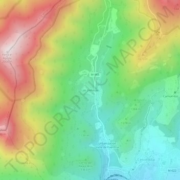 Topografische Karte Las Dehesas, Höhe, Relief