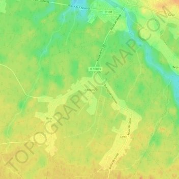 Topografische Karte Le Mayne, Höhe, Relief
