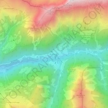 Topografische Karte Buchboden, Höhe, Relief