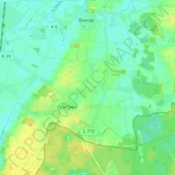 Topografische Karte Heue, Höhe, Relief
