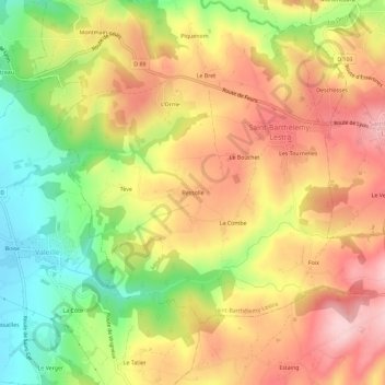 Topografische Karte Bessolle, Höhe, Relief