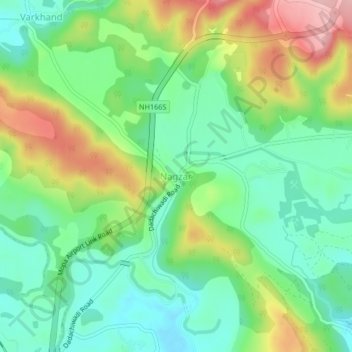 Topografische Karte Nagzar, Höhe, Relief