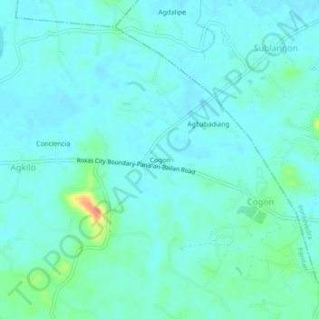 Topografische Karte Cogon, Höhe, Relief