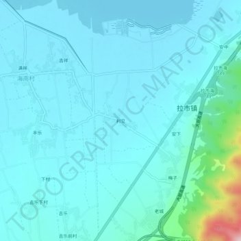 Topografische Karte 利见, Höhe, Relief