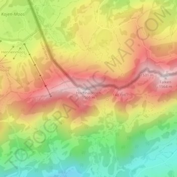Topografische Karte Hochhäderich, Höhe, Relief
