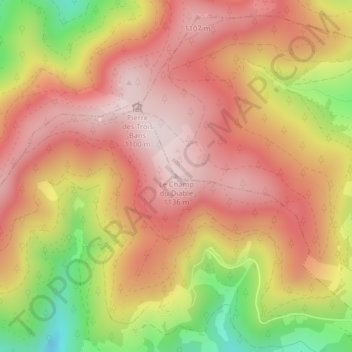 Topografische Karte Teufelskopf, Höhe, Relief
