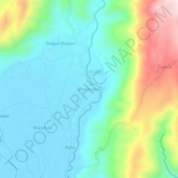 Topografische Karte Macasipac, Höhe, Relief