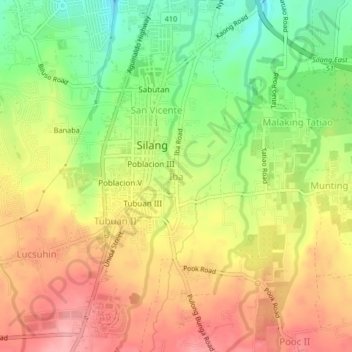 Topografische Karte Iba, Höhe, Relief