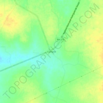 Topografische Karte Campos, Höhe, Relief