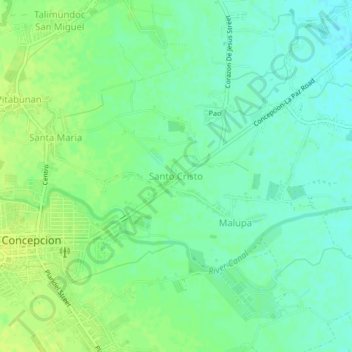 Topografische Karte Santo Cristo, Höhe, Relief