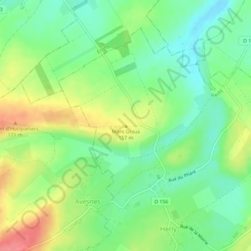 Topografische Karte Mont Graux, Höhe, Relief