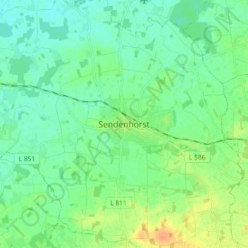 Topografische Karte Sendenhorst, Höhe, Relief