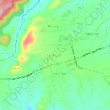Topografische Karte San Agustin, Höhe, Relief