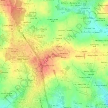 Topografische Karte Le Grand Bois, Höhe, Relief